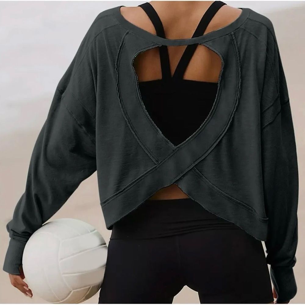 Black Open Back Shirt